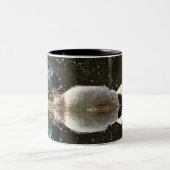 (Anas platyrhyncus),na afschudden van water Tweekleurige Koffiemok (Center)