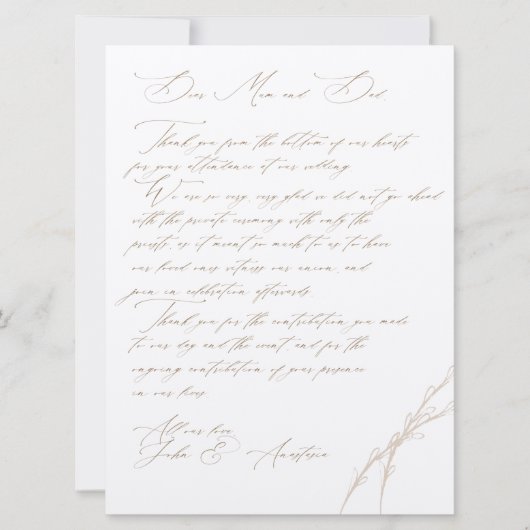 Anastasia & John Custom Wedding Dank u Kaart (Voorkant)