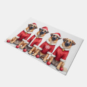 Anatolian Shepherd Christmas Dress Santa Hat Deurmat (Schuin)