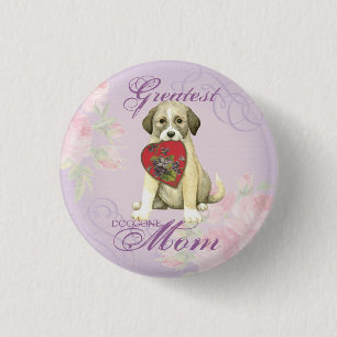 Anatolian Shepherd Dog Heart Mama Ronde Button 3,2 Cm