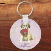 Anatolian Shepherd Dog Heart Mama Sleutelhanger (Voorkant)