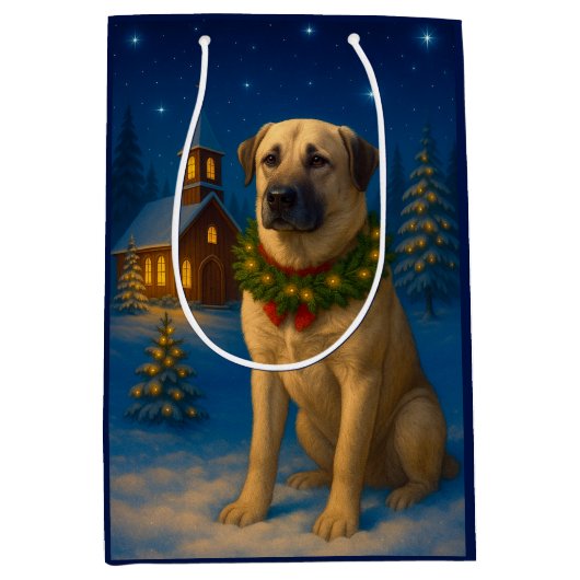Anatolian Shepherd Dog Holiday  Medium Cadeauzakje (Voorkant)