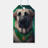 Anatolian Shepherd dog in St. Patrick's Day Dress Cadeaulabel (Voorkant)