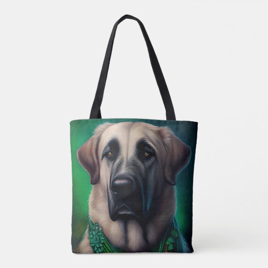 Anatolian Shepherd dog in St. Patrick's Day Dress Draagtas (Achterkant)
