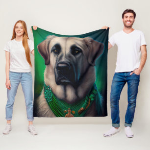 Anatolian Shepherd dog in St. Patrick's Day Dress Fleece Deken