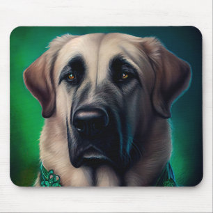 Anatolian Shepherd dog in St. Patrick's Day Dress Muismat