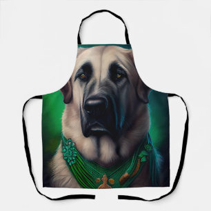 Anatolian Shepherd dog in St. Patrick's Day Dress Schort