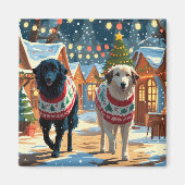 Anatolian Shepherd Dogs Christmas Snow Holiday Magneet (Voorkant)