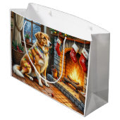 Anatolian Shepherd Fireplace with Christmas Lights Groot Cadeauzakje (Achterkant Gekanteld)