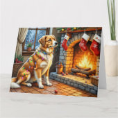 Anatolian Shepherd Fireplace with Christmas Lights Kaart (Voorkant)