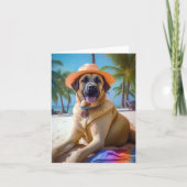 Anatolian Shepherd op Beach, hondenliefhebber zome Kaart (Voorkant)