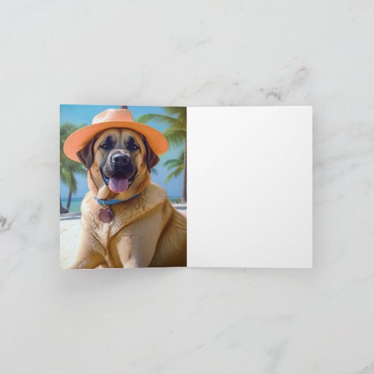 Anatolian Shepherd op Beach, hondenliefhebber zome Kaart (Binnen)