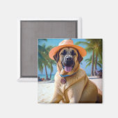 Anatolian Shepherd op Beach, hondenliefhebber zome Magneet (Voorkant / Achterkant)