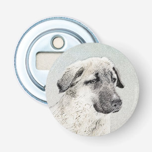 Anatolian Shepherd Painting - Oorspronkelijke hond Button Flesopener