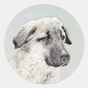 Anatolian Shepherd Painting - Oorspronkelijke hond Ronde Sticker