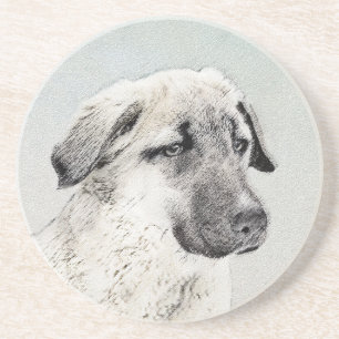 Anatolian Shepherd Painting - Oorspronkelijke hond Zandsteen Onderzetter