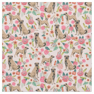 Anatolian Shepherd pastelroze floralen Stof