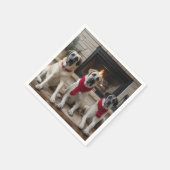 Anatolische herder bij de open haard Kerstmis Servet (Hoek)