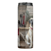 Anatolische herder bij de open haard Kerstmis Thermosbeker (Achterkant)