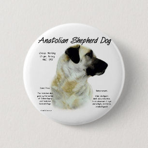 Anatolische Herder Hond Geschiedenis Ronde Button 5,7 Cm