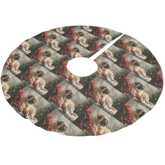 Anatolische Herder Hond Kerstfeest Kerstboom Rok (Gekanteld)