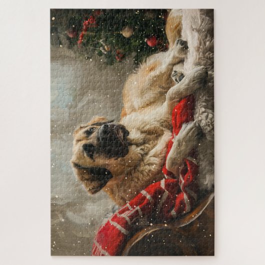 Anatolische Herder Hond Kerstfeest Legpuzzel (Verticaal)