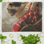 Anatolische Herder Hond Kerstfeest Theedoek (Gevouwen)