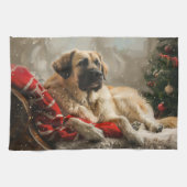 Anatolische Herder Hond Kerstfeest Theedoek (Horizontaal)