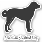 Anatolische Herder Hond Silhouet Cool Canine Sticker (Voorkant)