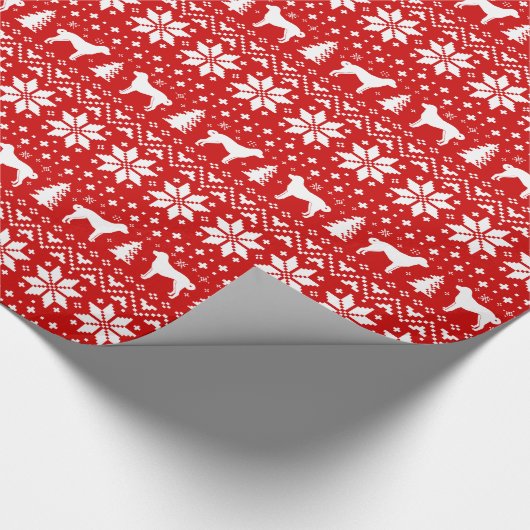 Anatolische Herder Hond Silhouetten Kerstmis Cadeaupapier (Hoek)