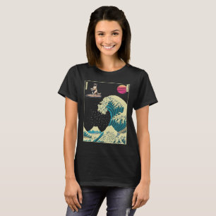 Anatolische herder hond surfen op een Kanagawa gol T-shirt