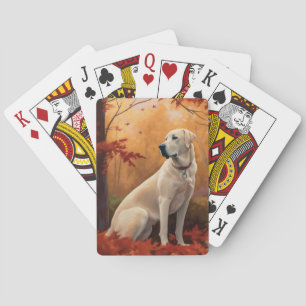 Anatolische herder in de herfst laat Herfst inspir Pokerkaarten
