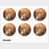 Anatolische herder in de herfst laat Herfst inspir Ronde Sticker (Vel)