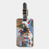 Anatolische herder Kerstfeest Sneeuw Bagagelabel (Voorkant verticaal)