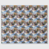 Anatolische herder Kerstfeest Sneeuw Cadeaupapier (Vlak)