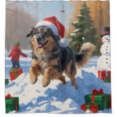 Anatolische herder Kerstfeest Sneeuw Douchegordijn (Voorkant)