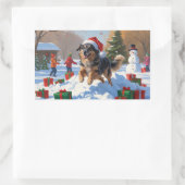 Anatolische herder Kerstfeest Sneeuw Rechthoekige Sticker (Tas)