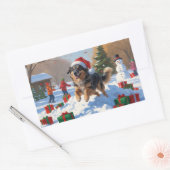 Anatolische herder Kerstfeest Sneeuw Rechthoekige Sticker (Envelop)