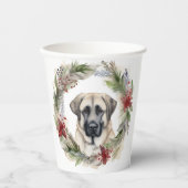 Anatolische Herder Kerstkrans Feestelijke Pup Papieren Bekers (Voorkant)