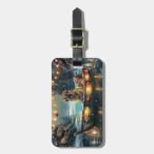 Anatolische herder kerstvakantie bagagelabel (Voorkant verticaal)