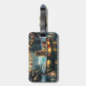 Anatolische herder kerstvakantie bagagelabel (Achterkant verticaal)