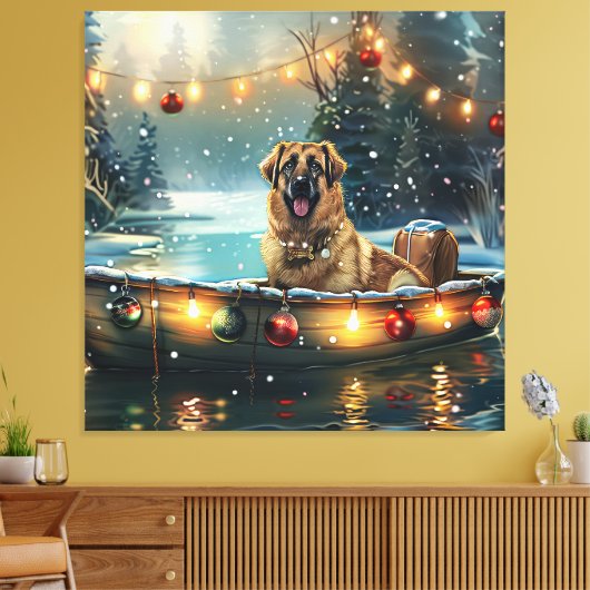 Anatolische herder kerstvakantie canvas afdruk (Insitu (Woonkamer))