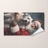 Anatolische Herder met Kerstman Kerstmis Bad Handdoek (Handdoek)