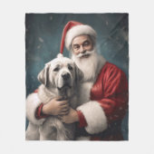 Anatolische Herder met Kerstman Kerstmis Fleece Deken (Voorkant)