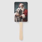 Anatolische Herder met Kerstman Kerstmis Handwaaier (Achterkant)
