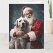 Anatolische Herder met Kerstman Kerstmis Kaart (Voorkant)