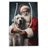Anatolische Herder met Kerstman Kerstmis Medium Cadeauzakje (Voorkant)