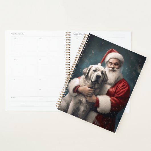 Anatolische Herder met Kerstman Kerstmis Planner (Display)