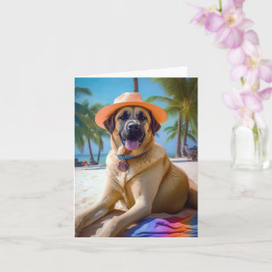 Anatolische herder op het strand, cadeau voor hond kaart