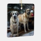 Anatolische Herder Sneeuwslee Kerstdecoratie Keramisch Ornament (Rechts)